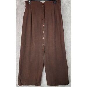 Compagnie Internationale Express Skirt Womens Medium Brown Button Front Vintage